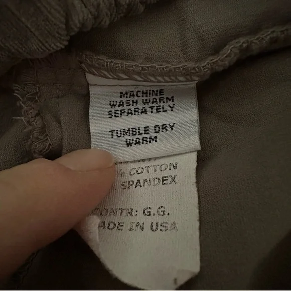 Cut Loose Wide Barrel Crop Corduroy Pants Gray Sz M Made In USA - Picture 6 of 7